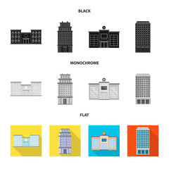 Isolated object of municipal and center symbol. Set of municipal and estate   stock symbol for web.