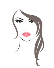 Vector_Beautiful Young Woman face logo