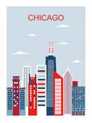 Stylized Chicago city. 