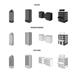 Vector illustration of construction and building icon. Set of construction and estate stock symbol for web.