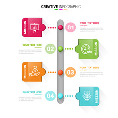 Presentation infographic gram, graph, presentation and round chart. Business concept with 4 options template with 4 options, Timeline infographics design vector.