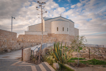 Fototapeta na wymiar Basilica of Moses on the Mount Nebo in Jordan, Middle East