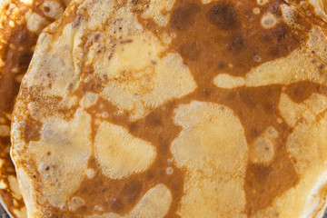 Pancakes texture on kithcen table - Flatlay top view