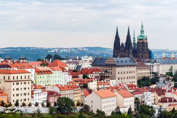 Fototapeta na wymiar St. Vitus Cathedral and Hradcany Cityscape - Prague, Czech Republic