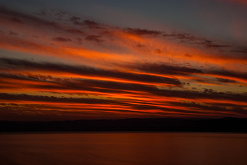 Fototapeta na wymiar Sunset over Dead Sea, Jordan, Middle East