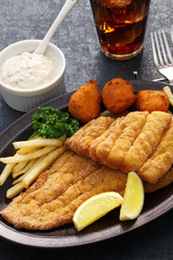 southern fried fish plate, american cuisine