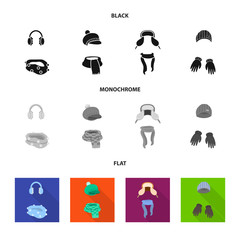 Isolated object of clothes  and texture symbol. Set of clothes  and weather  stock symbol for web.