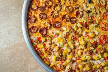 Tasty 4 flavours Pizza - Hawaiian - Pepperoni - Cheesey - Mushroom