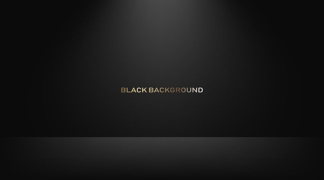 Empty black studio room, used as background for display your products