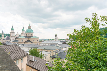 Obraz premium SALZBURG, AUSTRIA - June 16, 2018: view of Buildings around Salzburg, Austria