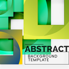 Naklejka premium Color square composition with text. Geometric abstract background