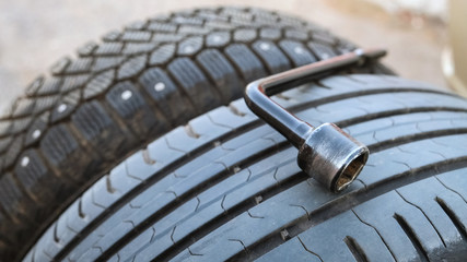 seasonal change of wheels on the car