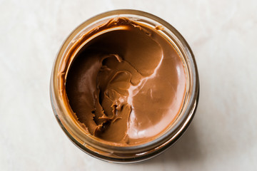 Raw Organic Almond Butter Cream in Jar.