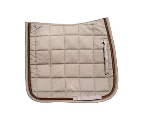 dressage beige saddle pad  isolated on white