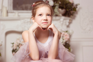 Little girl ballet dancer ballerina