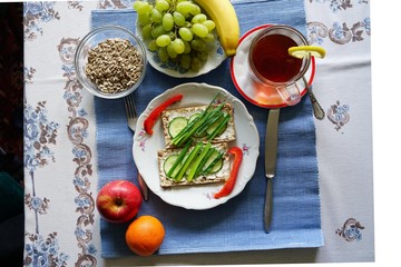 pasta with pepper and cucamber