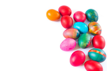 Colorful easter eggs isolated on white background