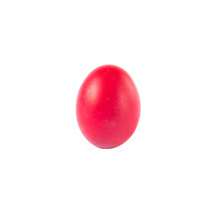 Red easter egg isolated on white background