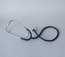 medical stethoscope on white background. helthcare and cardiology background