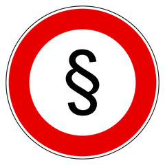 Paragraph und Verbotsschild