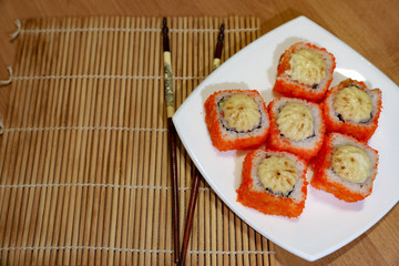 sushi on a plate