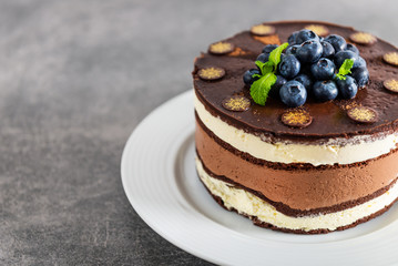 Dessert Menu Belgian Chocolate Layered Gateau