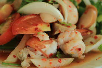 Spicy spicy seafood salad.