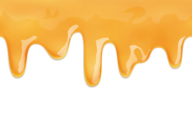 Seamless pattern of dripping glossy honey vector.