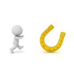 3D Rendering of chasing luck concept