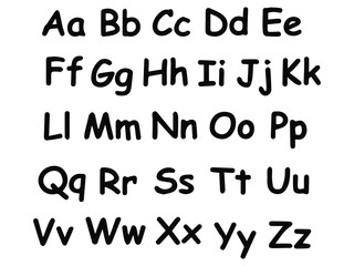 Hand drawn alphabet. Modern vector font. Creative font.Black on white