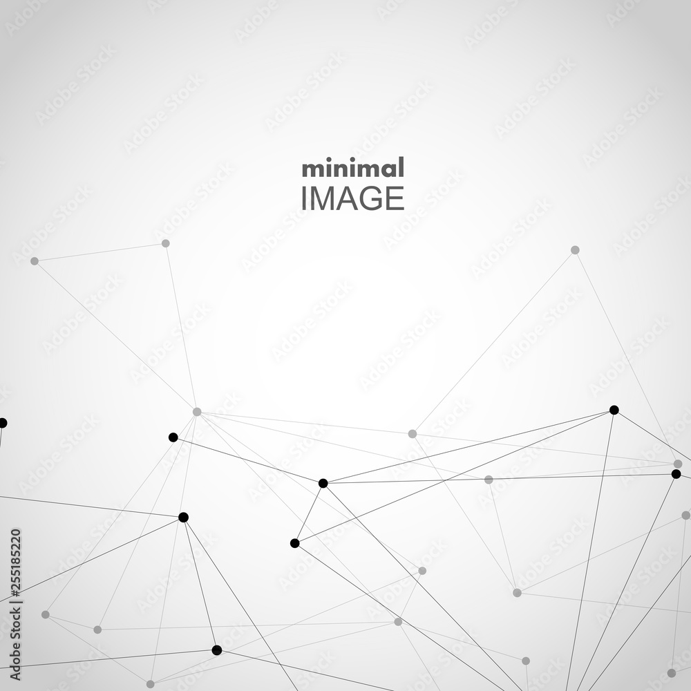 Poster Vector connected lines and dots. Science and technology and network background