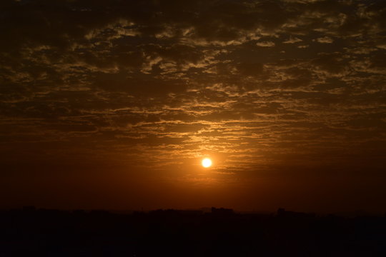 Romantic sky while sunset