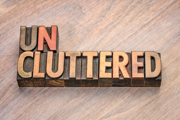 uncluttered word in wood type