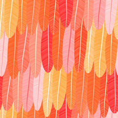 Colourful seamless pattern with Flamingo feathers
