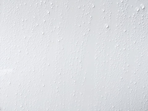 Water drops on white background