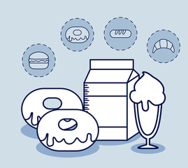 milk in box with set food