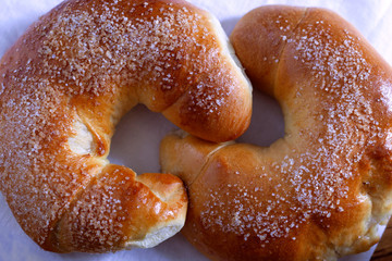 delicious homemade apple croissants sprinkled with sugar