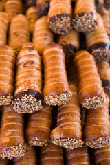 Traditional maltese cannoli on the market