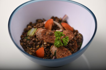 plat de saucisse lentilles