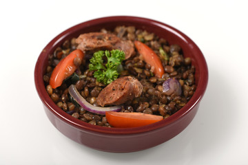 plat de saucisse lentilles