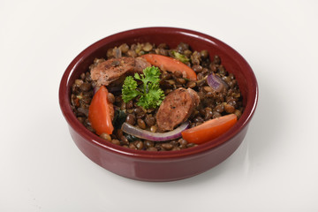 plat de saucisse lentilles