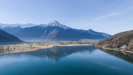 Lake of Novate Mezzola, Natural Reserve. Italian Alps.