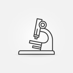 Microscope outline icon. Vector chemistry and science concept symbol in thin line style