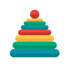 children's toy pyramid. vector flat illustration.