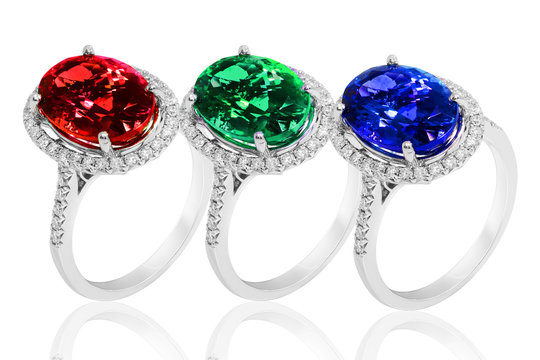 ring diamonds jewelry with and gemstone emerald ruby and Sapphire