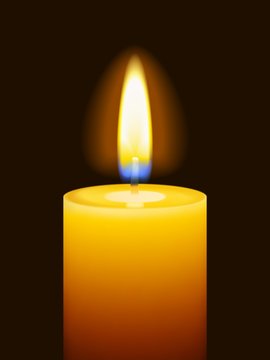 Realistic burning candle