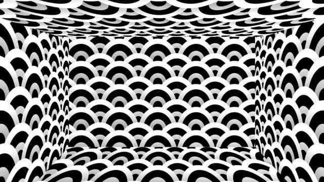 Art Deco 3D Room circles waves motion background