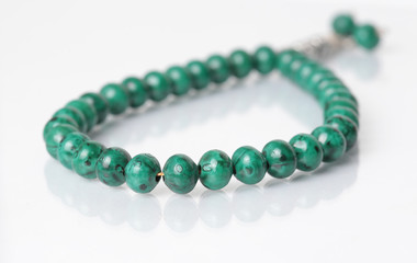 colorful rosary and beads (isolated)