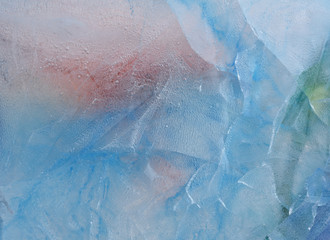 Blue and Earthy Colored ice texture macro shot