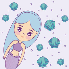 cute mermaid with seashell